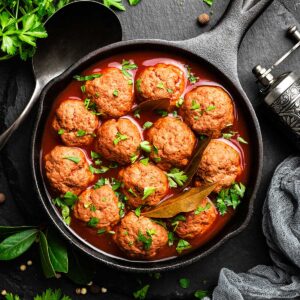 Greek meatballs in tomato sauce recipe.