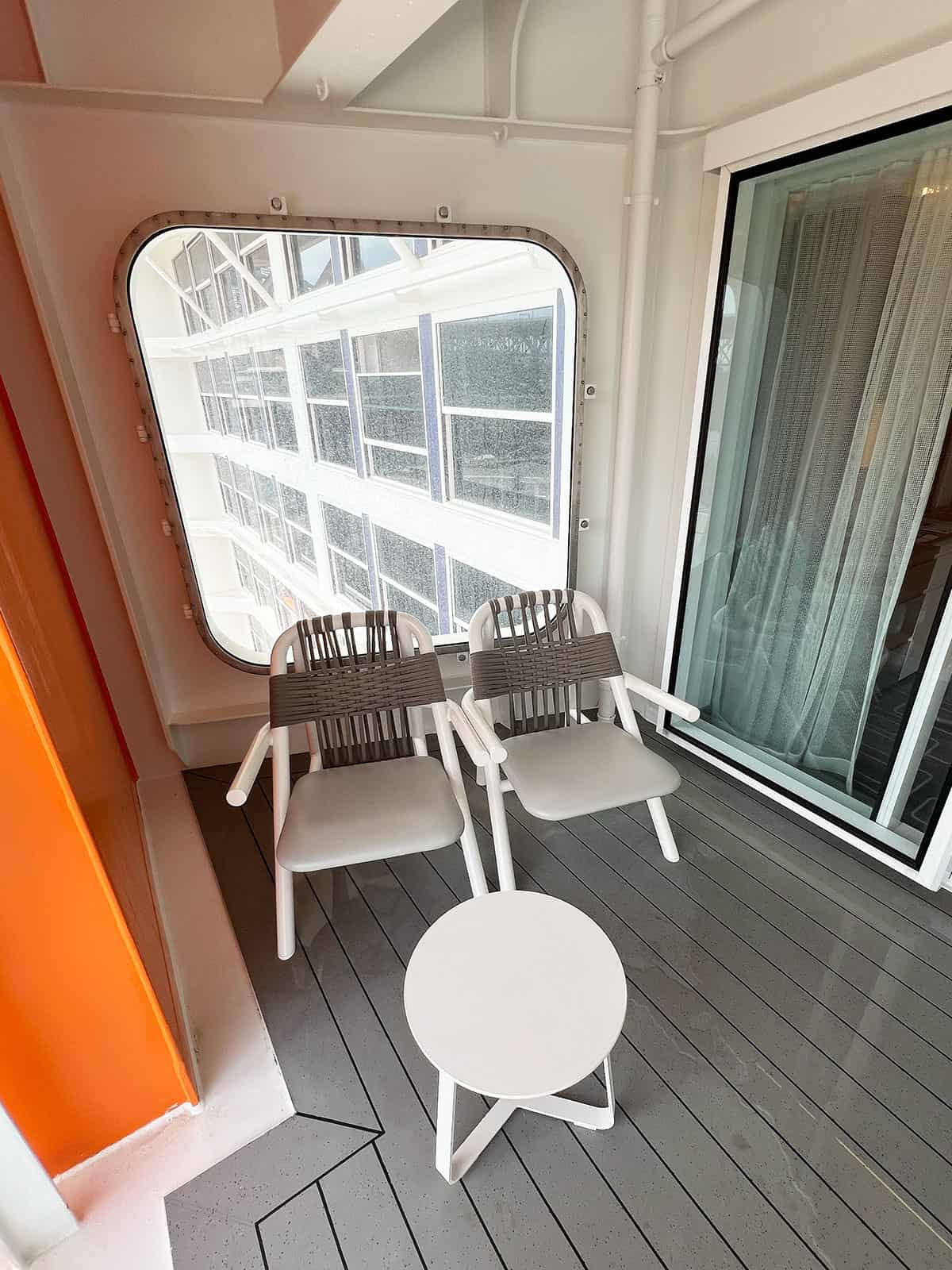 Chairs and table on the veranda.
