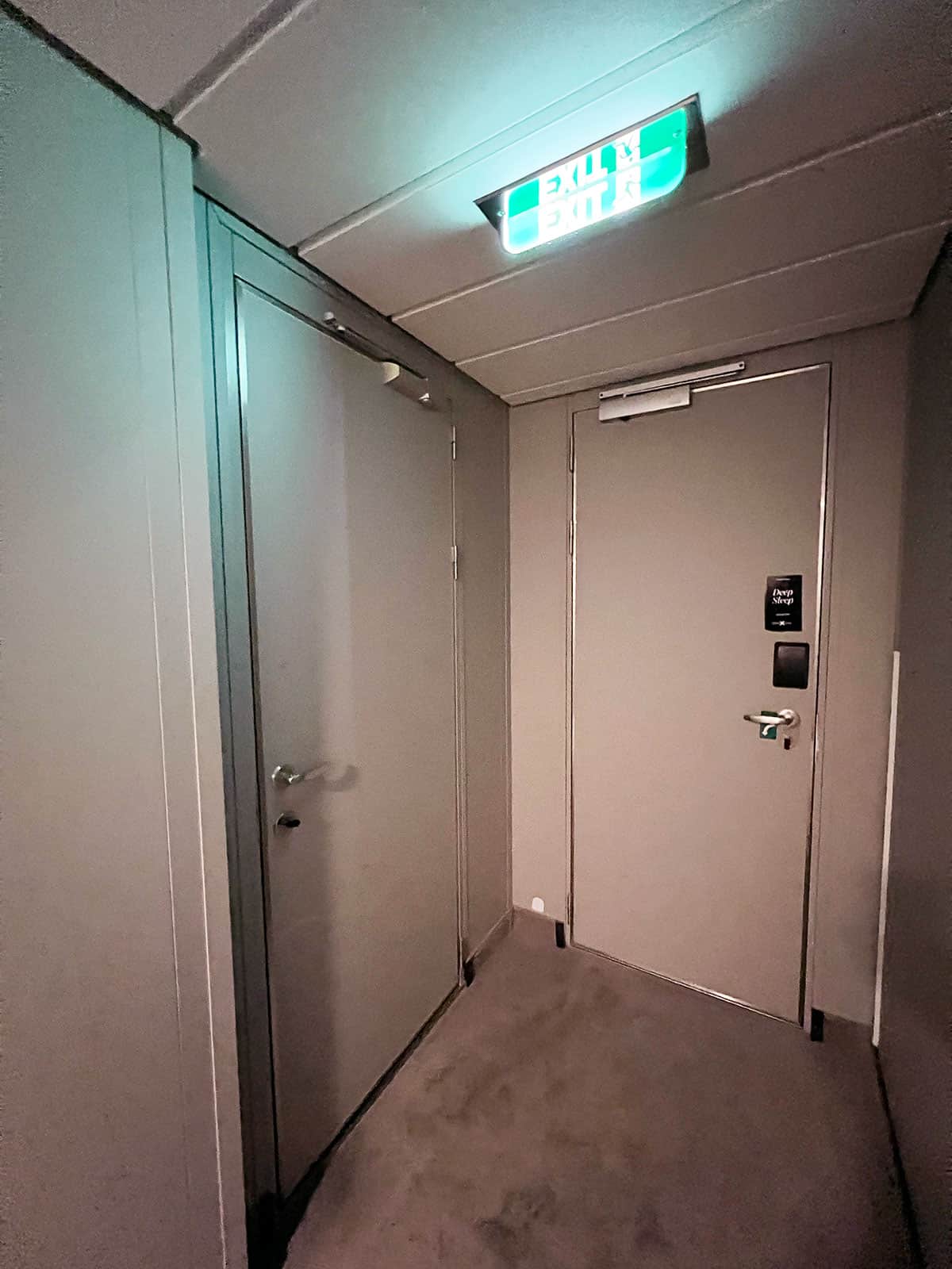 Corridor between main passageway and suite.