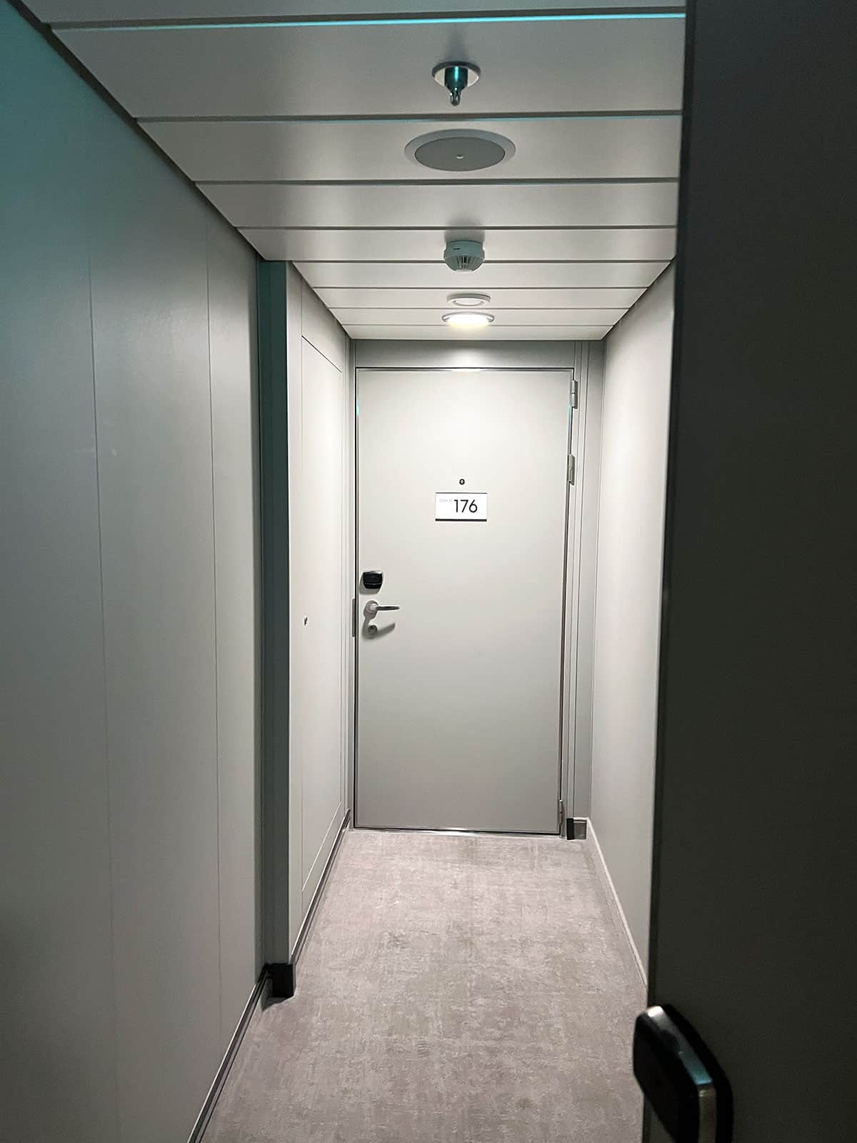 Corridor between main passageway and suite.
