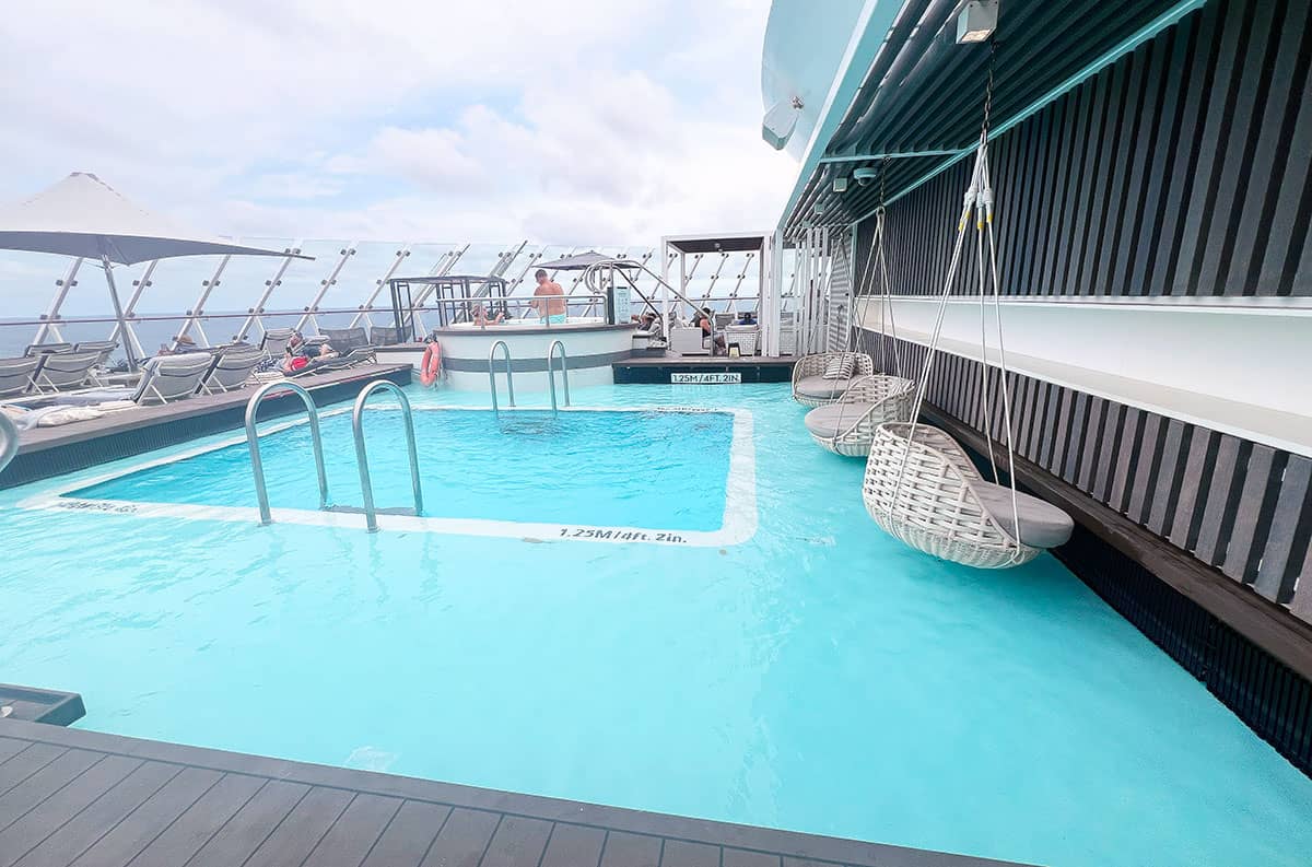 Spa and pool at The Retreat on Celebrity Edge.